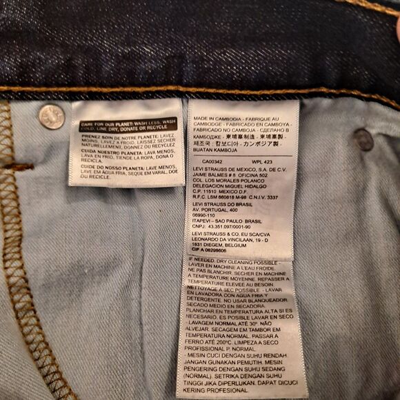 Levi's 569 Jeans Mens  42 X 32 (42 X 30) Loose Straight Fit Dark Wash - Picture 4 of 9